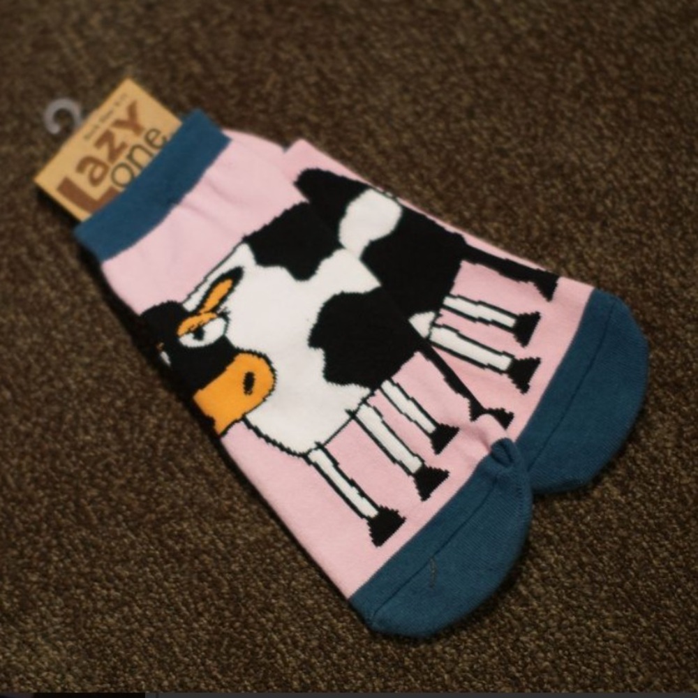 ISO Lazy One Cow Print Socks